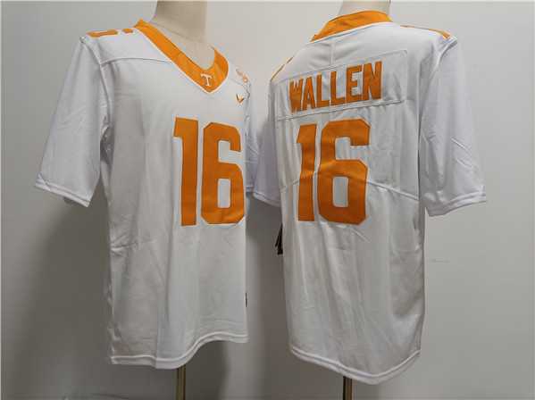 Mens Notre Tennessee Volunteers #16 Morgan Wallen White Stitched Jersey->tennessee volunteers->NCAA Jersey